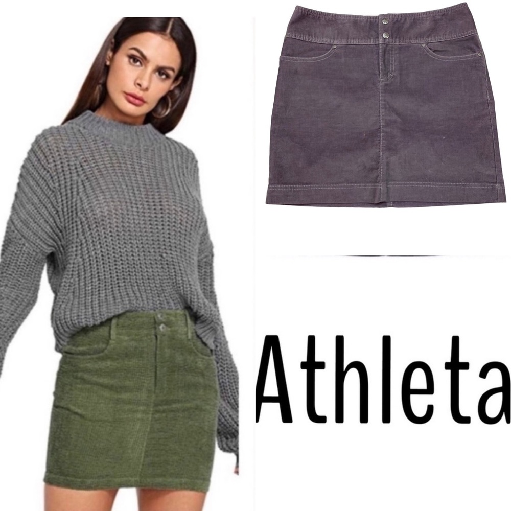 Athleta Vintage Ridge‎ corduroy mini skirt size 8 Lavender
